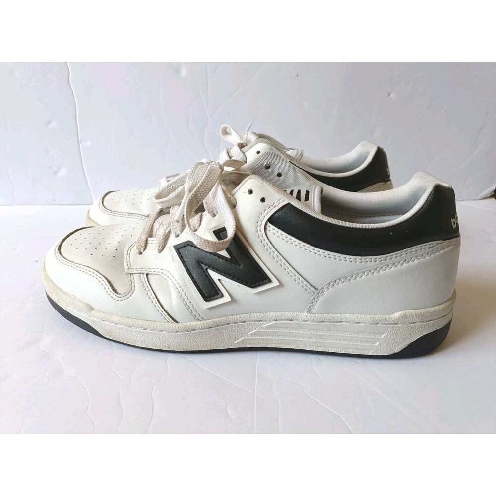 New Balance 480 Shoes Men's 11 Women's 12.5 White Black Mid Top Sneakers